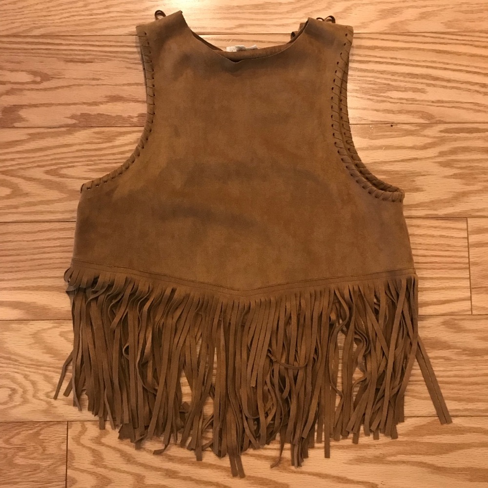 Western Tobacco Suede Fringe Tank